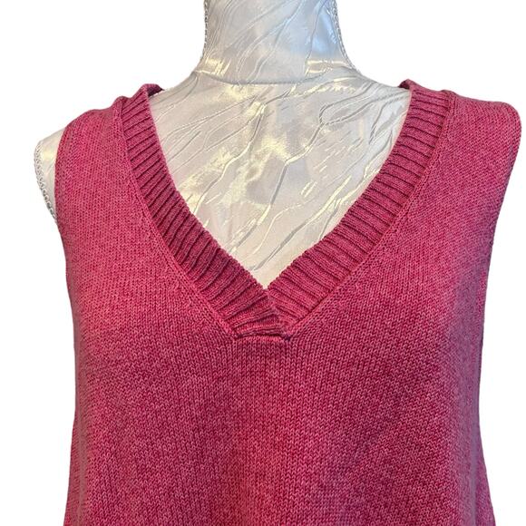 Anthropologie Pink Knit Top Womens Sz XS V Neck Sleeveless Flowy Summer Boho - Picture 5 of 16